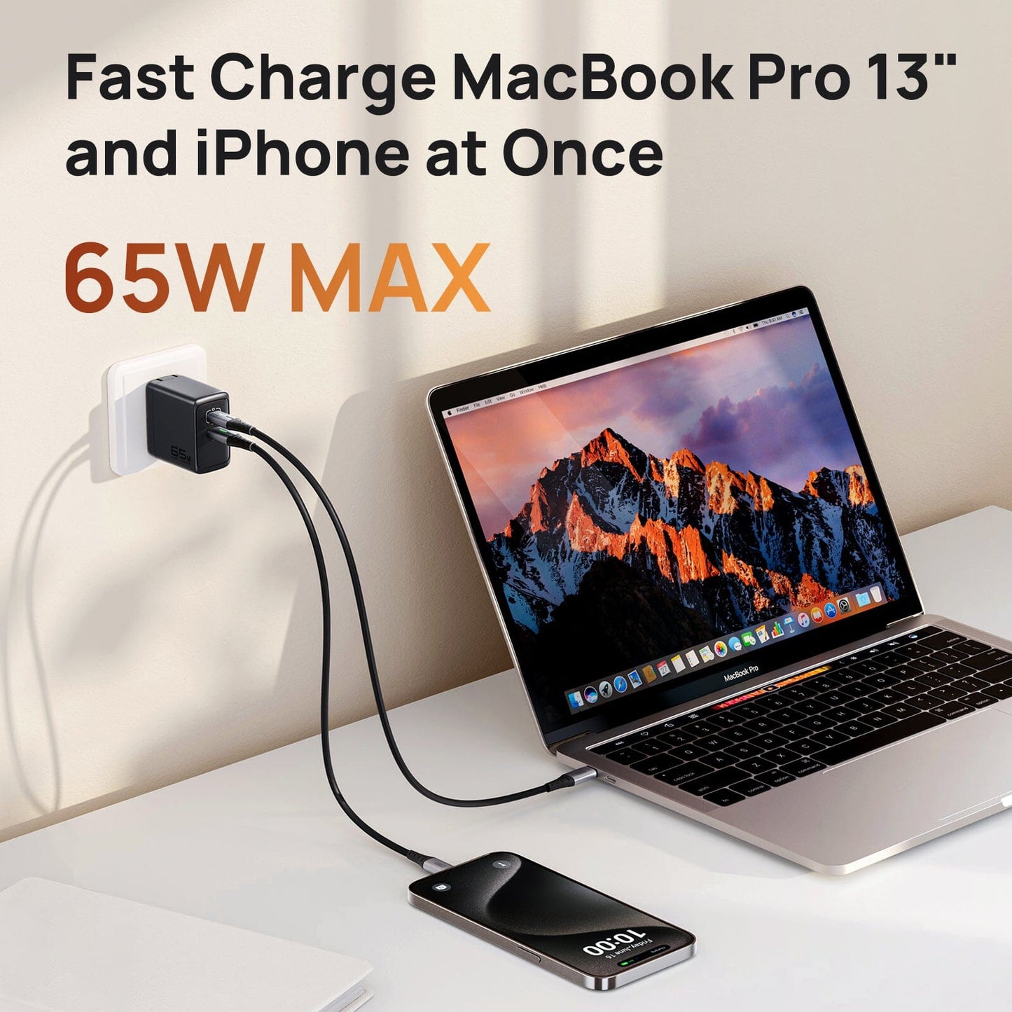 INIU I624 65W Dual Ports Wall Charger, GaN Material